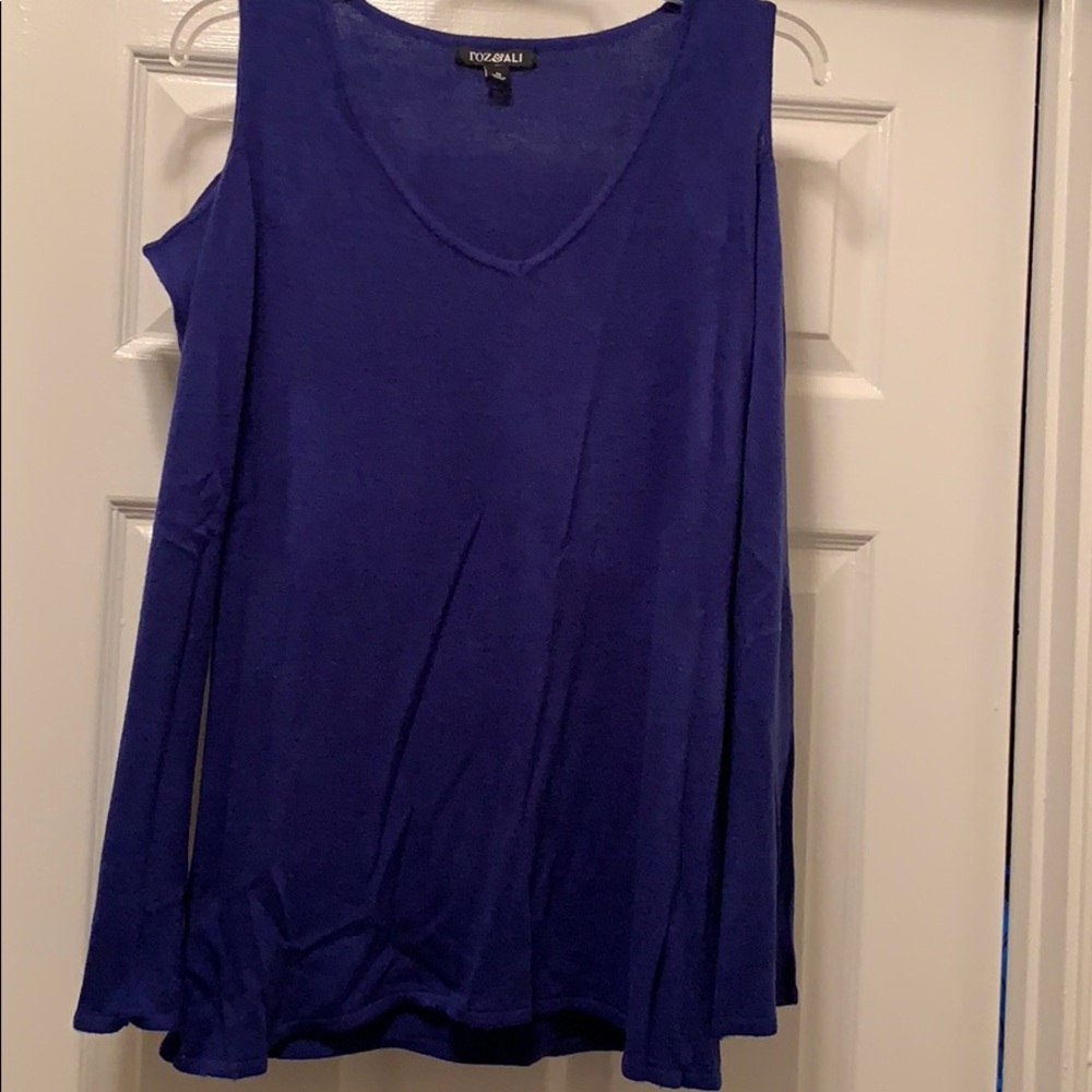 Blue/Purple Cold Shoulder Sweater
